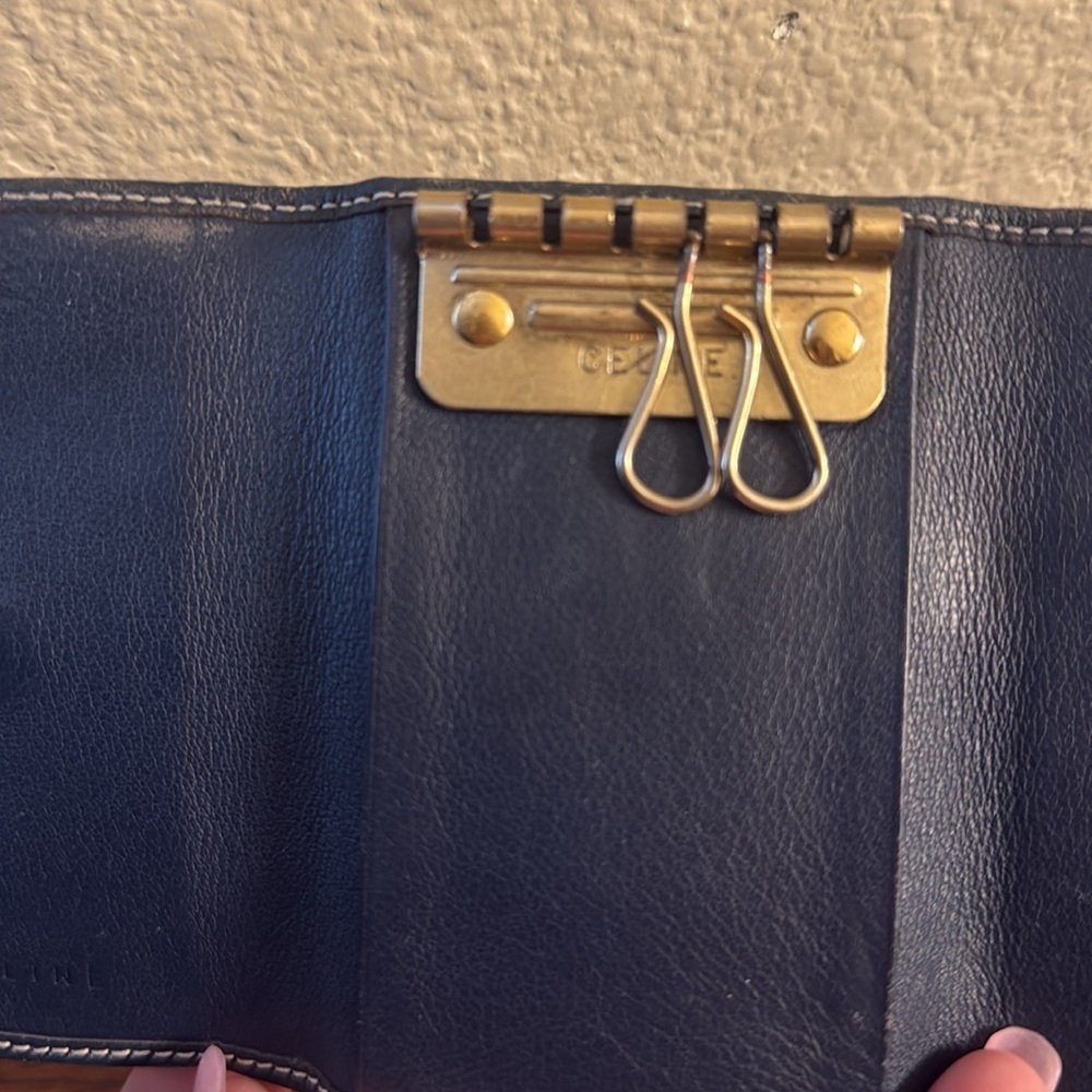 Celine Macadam Authentic Blue Canvas Keyholder Case missing key holders - Picture 11 of 14